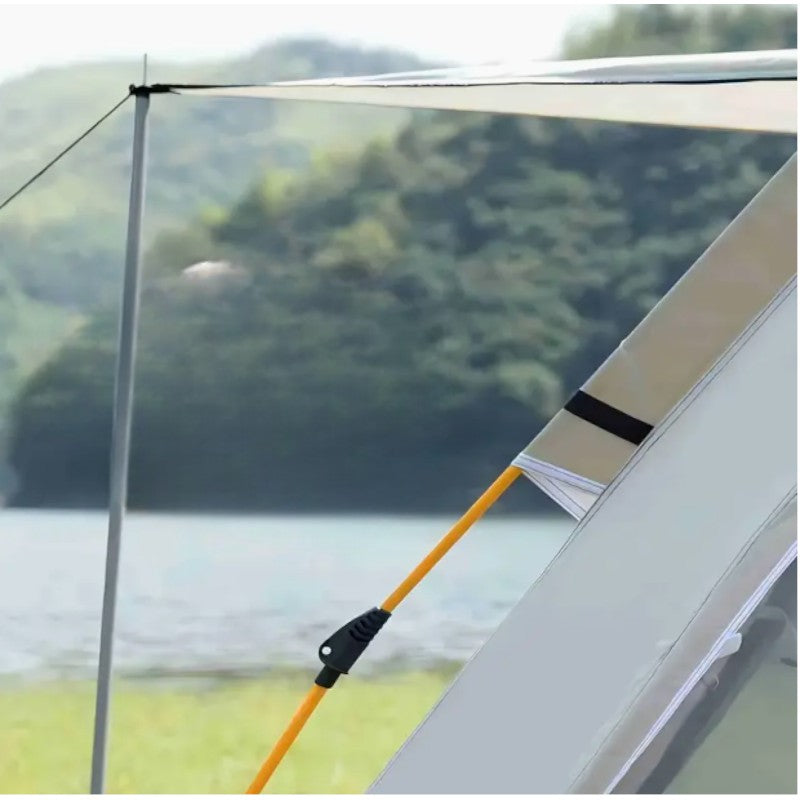 Automatic camping tent with awning