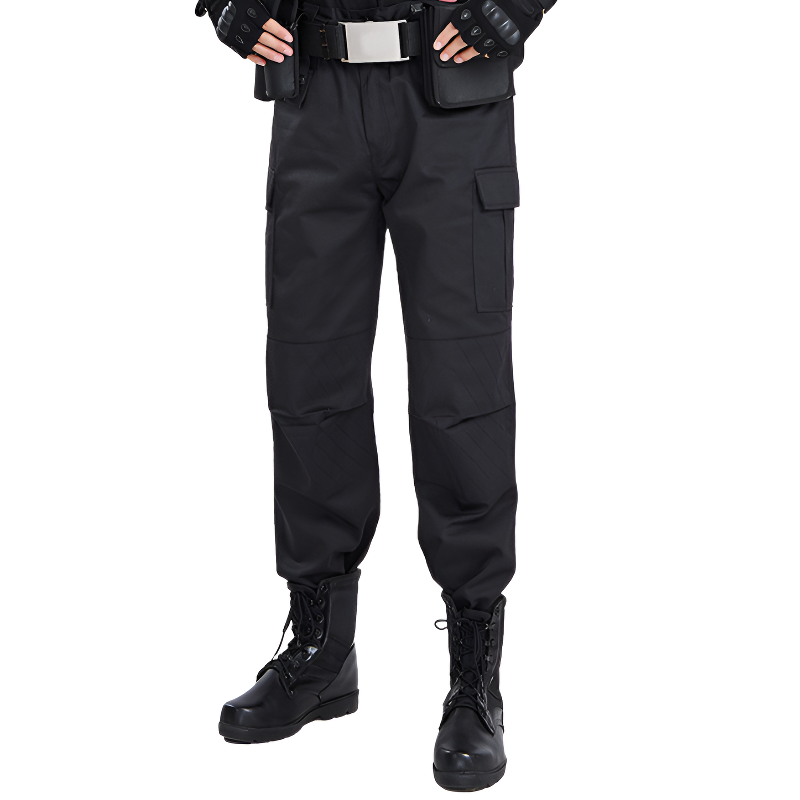 Black military combat trousers
