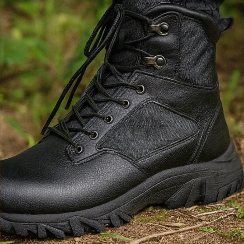 Black tactical combat boots