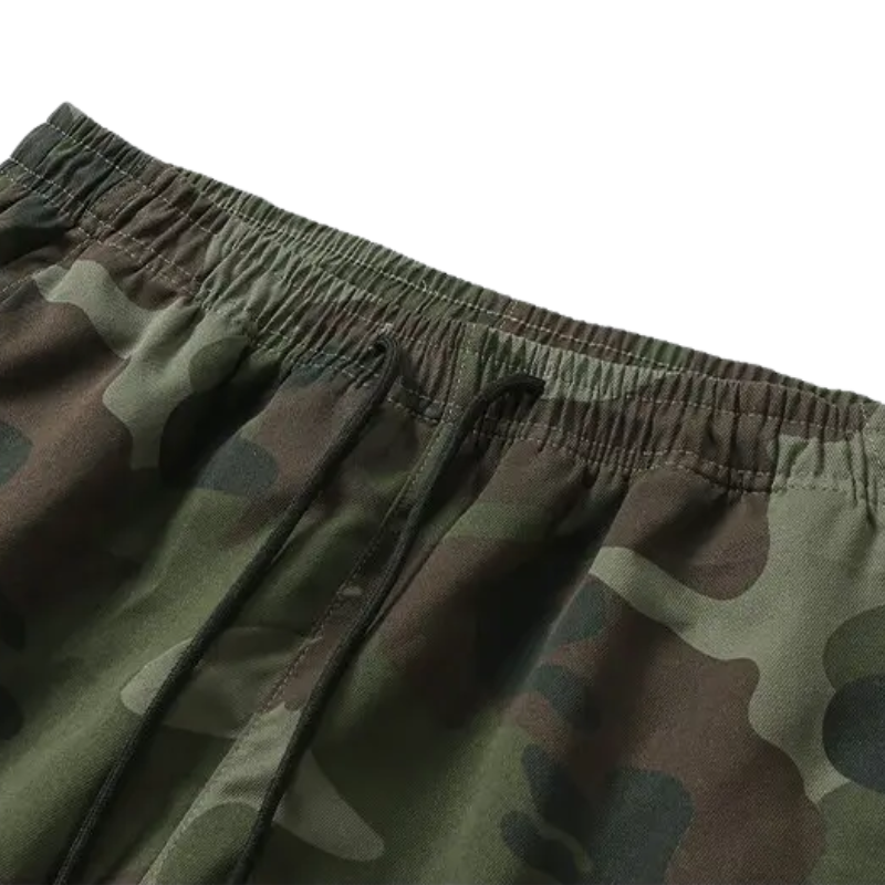 Camo cargo pants with drawstring
