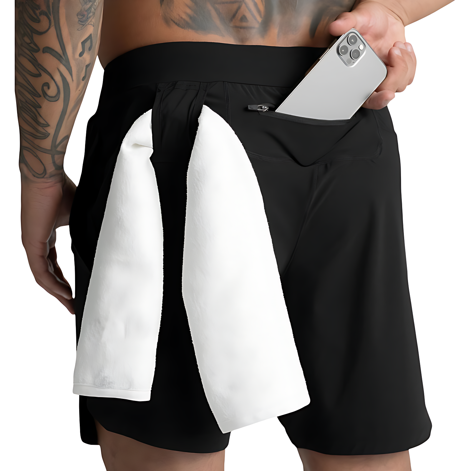 Camo running shorts mens