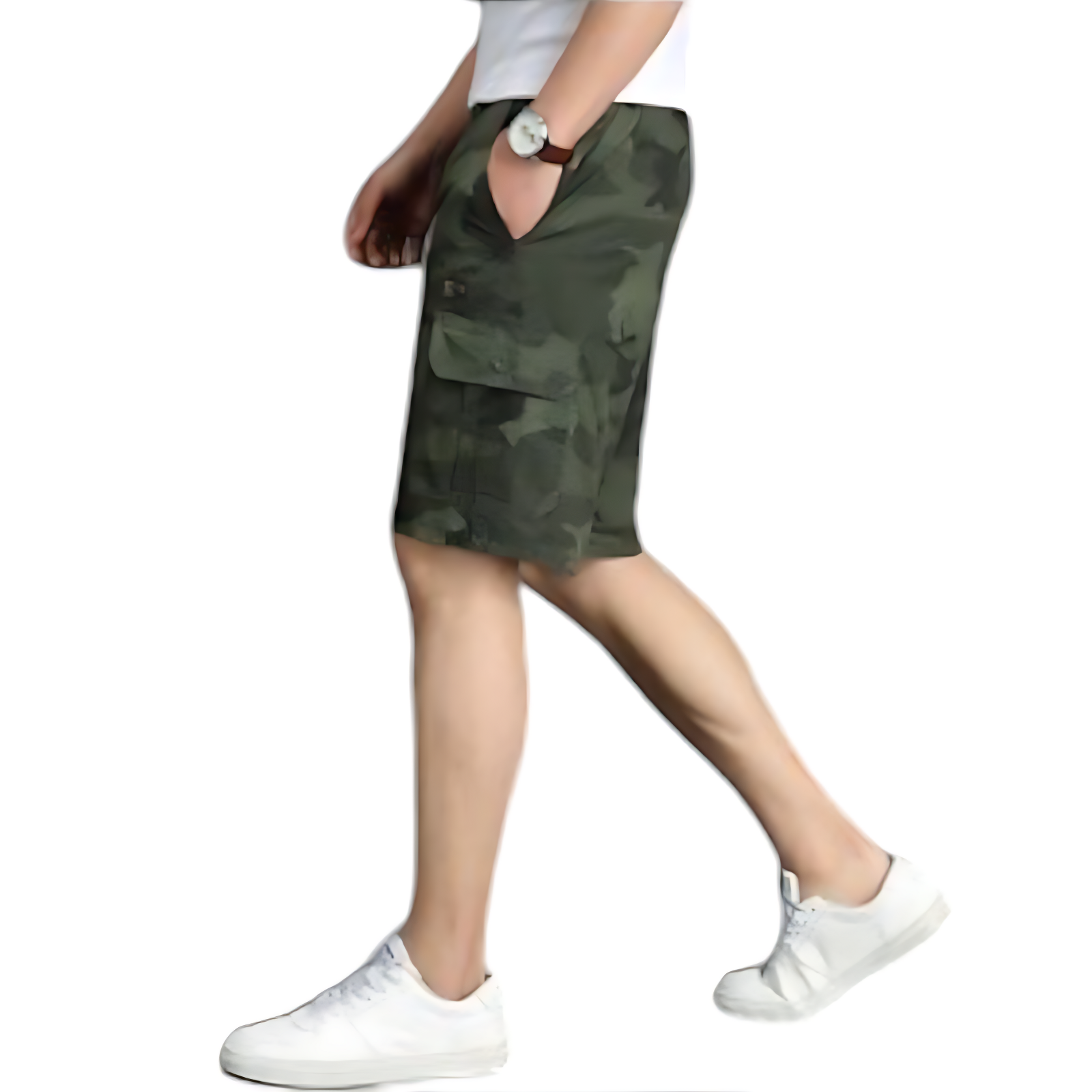 Camouflage cargo shorts for men