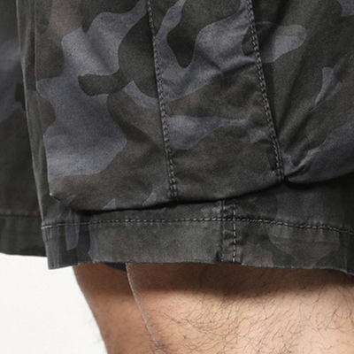Drawstring Camo Cargo Shorts