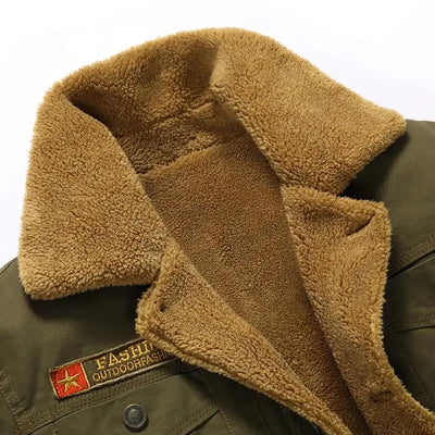 Faux Fur Military Jacket