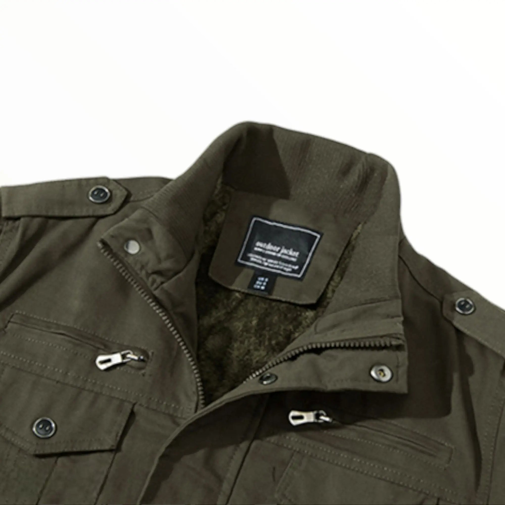 Fleece military navy jacket
