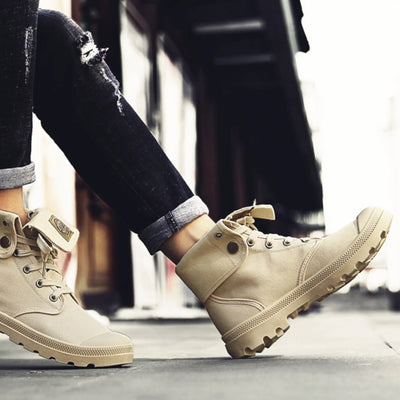 Hunter canvas desert commando boots