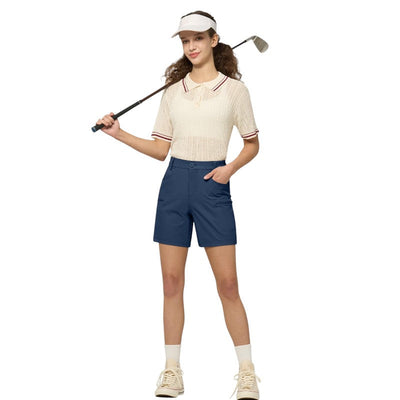 Ladies cropped cargo shorts