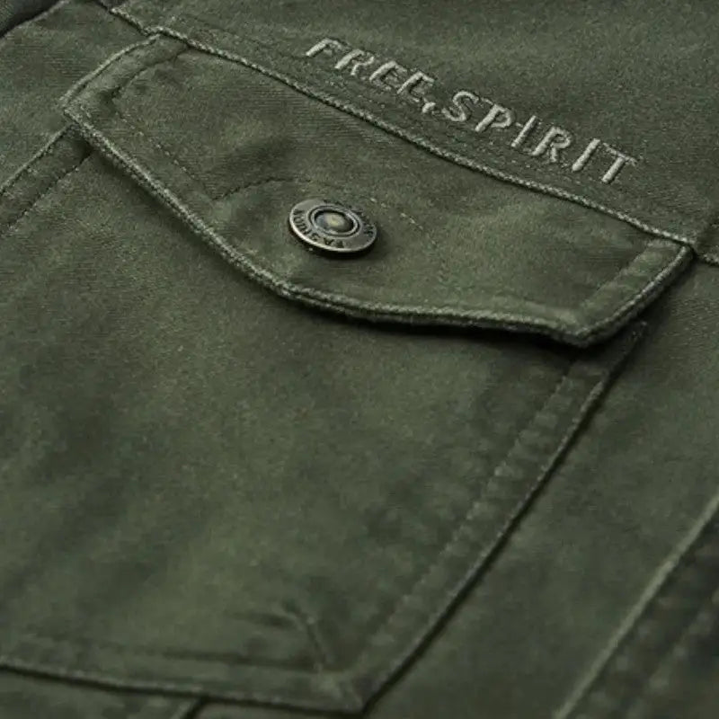 Men denim military jacket