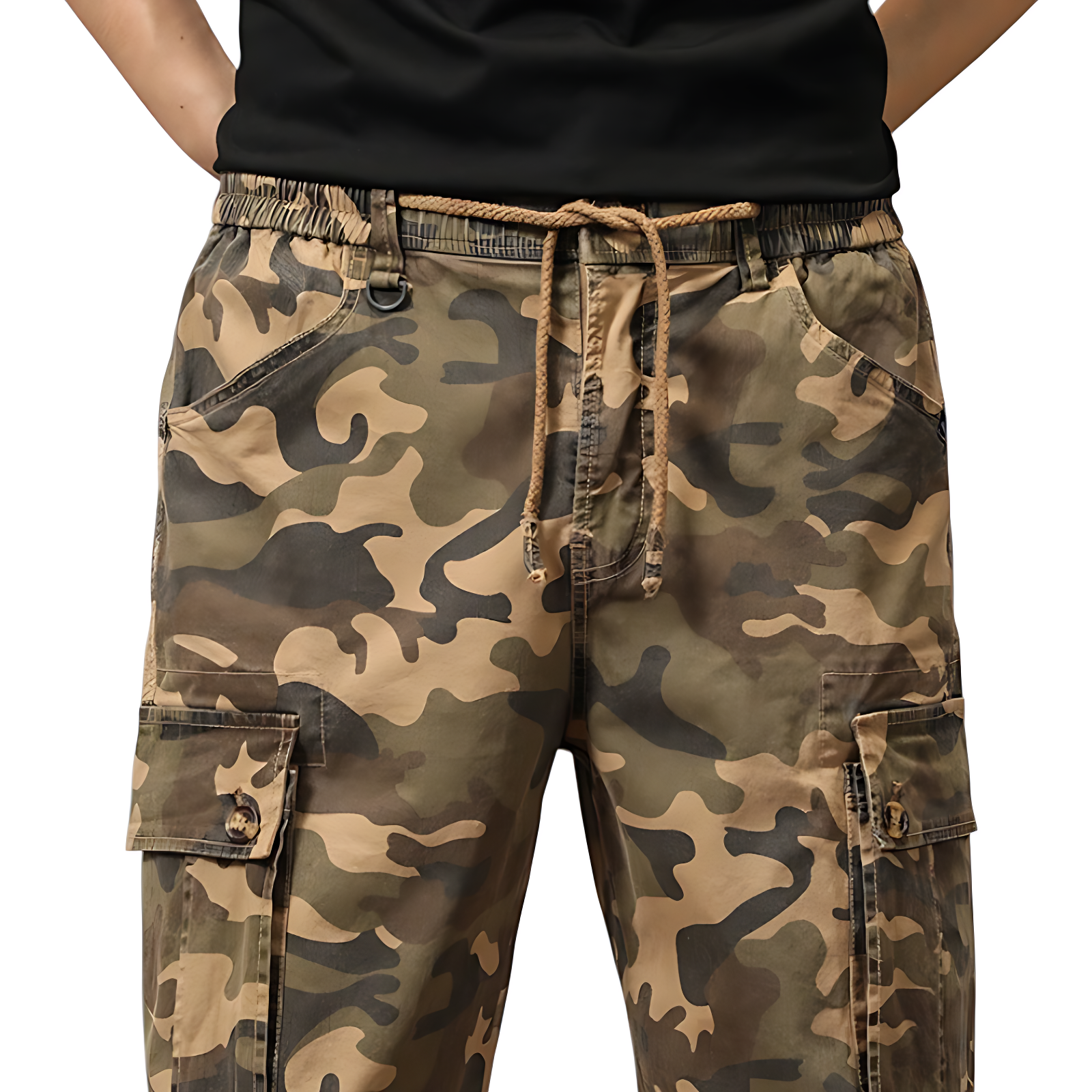 Mens army camo cargo pants