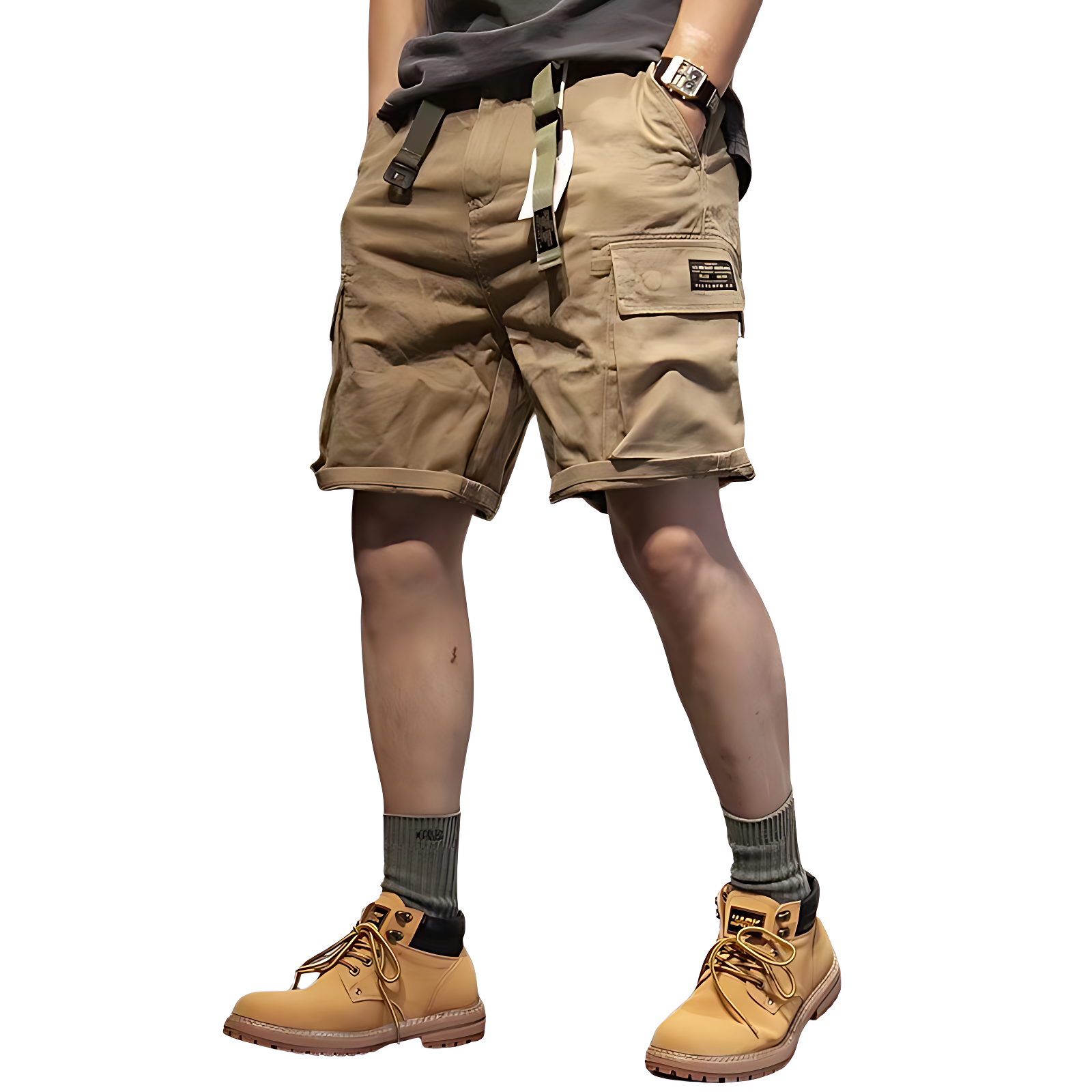 Men’s belted cargo shorts