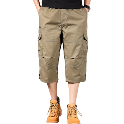 Mens Black Cargo Below The Knee Shorts