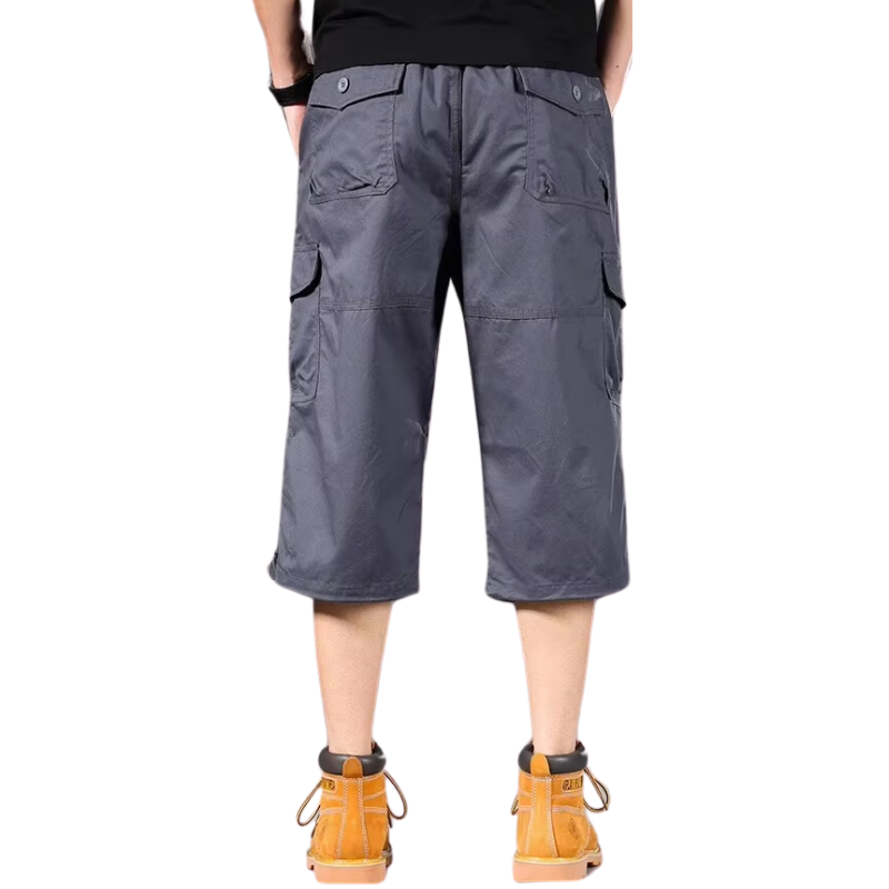 Mens Black Cargo Below The Knee Shorts