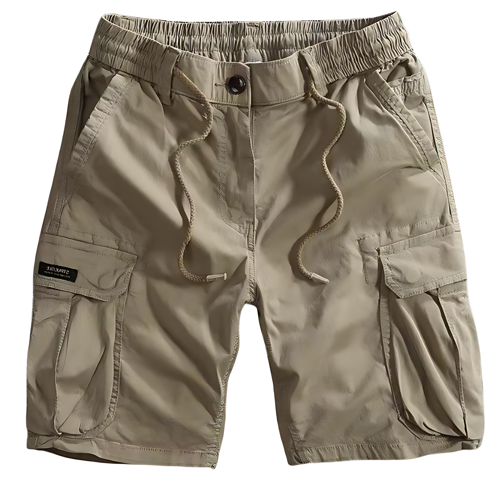 Mens cargo shorts with drawstring waist