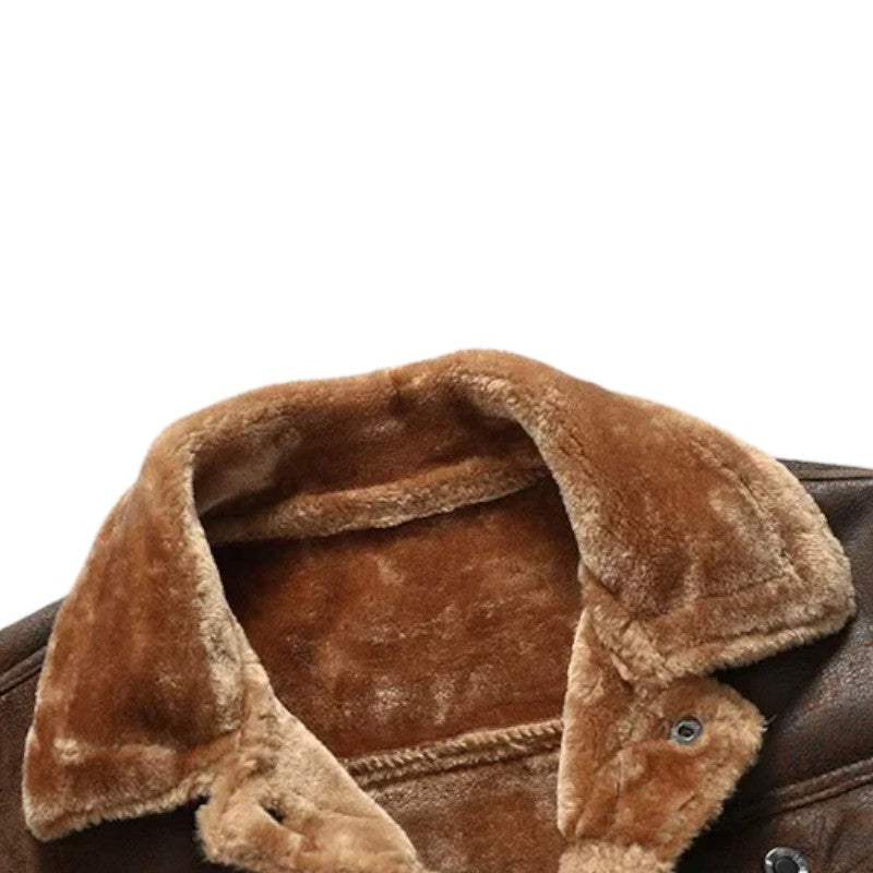 Men’s Faux Leather Military Jacket