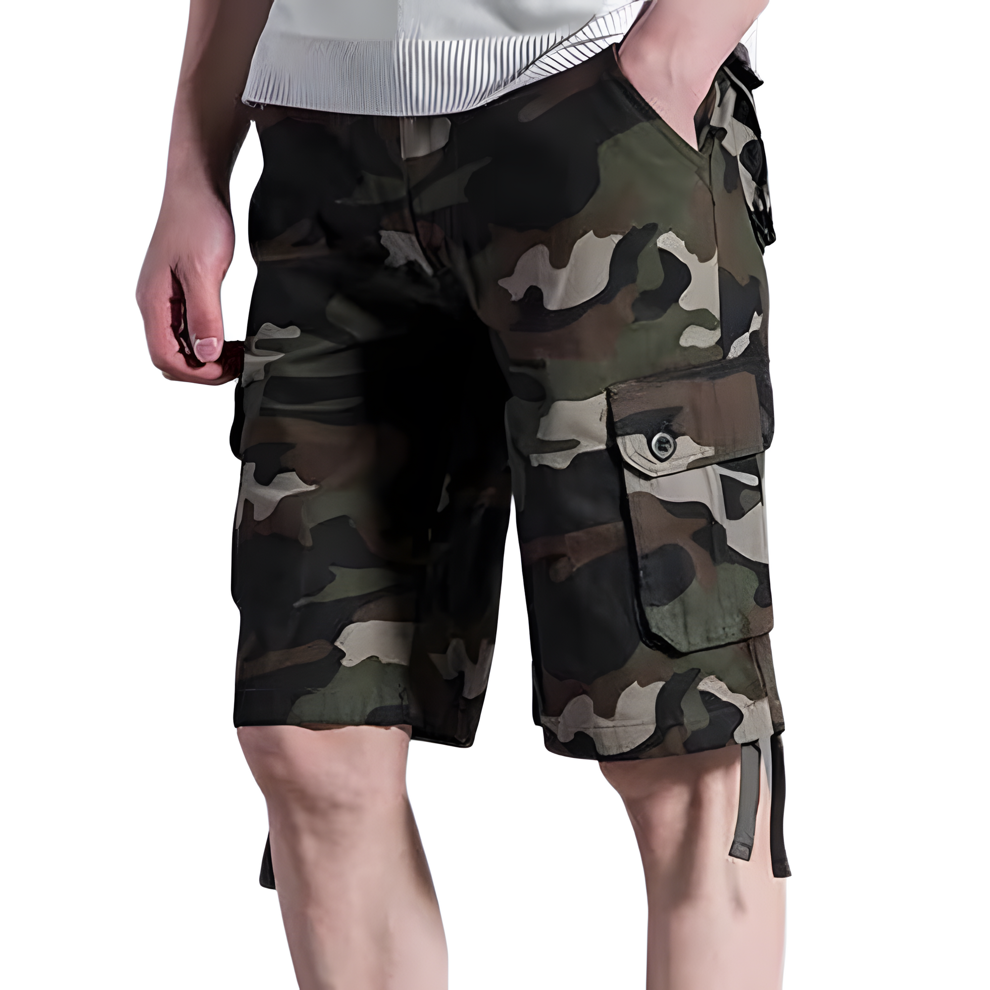 Mens long camo shorts