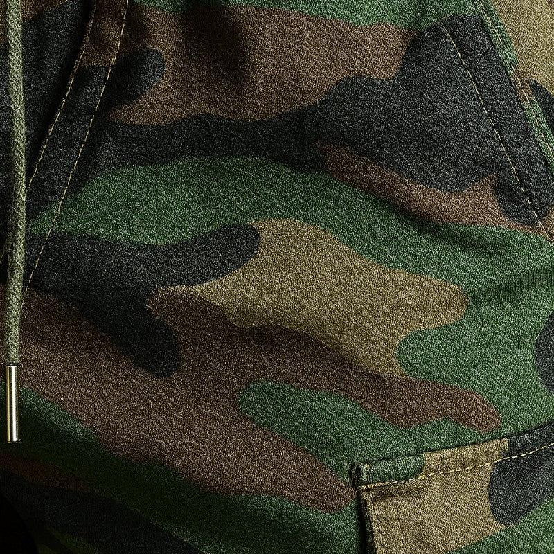 Mens stretch camo shorts