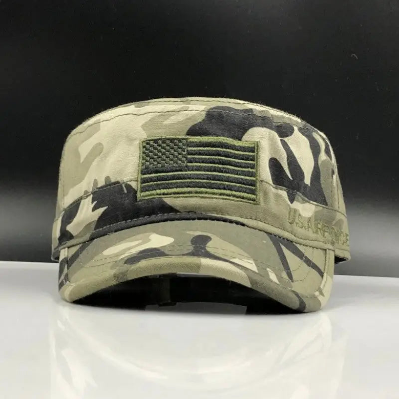 Military baseball cap with flag