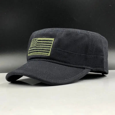 Military baseball cap with flag