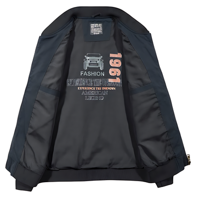 Military bomber jacket with patches