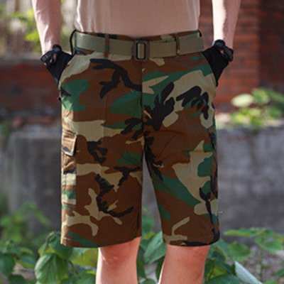 Military camo cargo shorts
