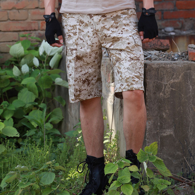 Military camo cargo shorts
