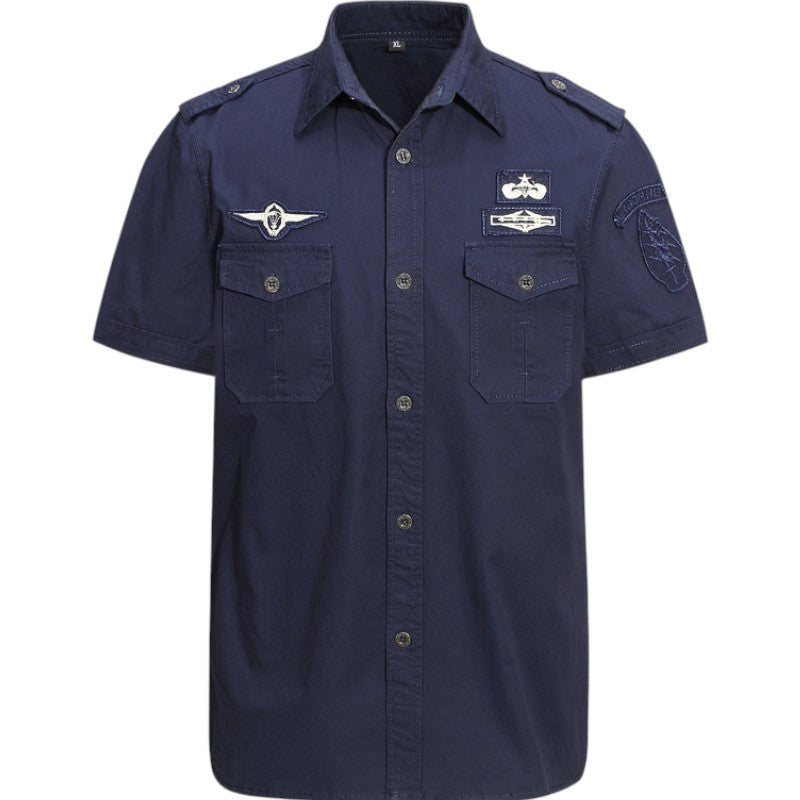 Military shirt with velcro patches