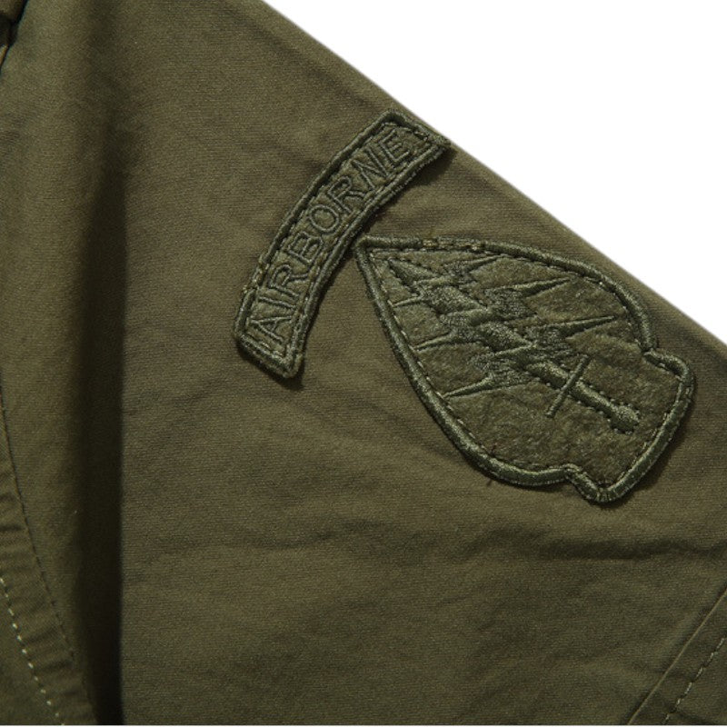 Military shirt with velcro patches
