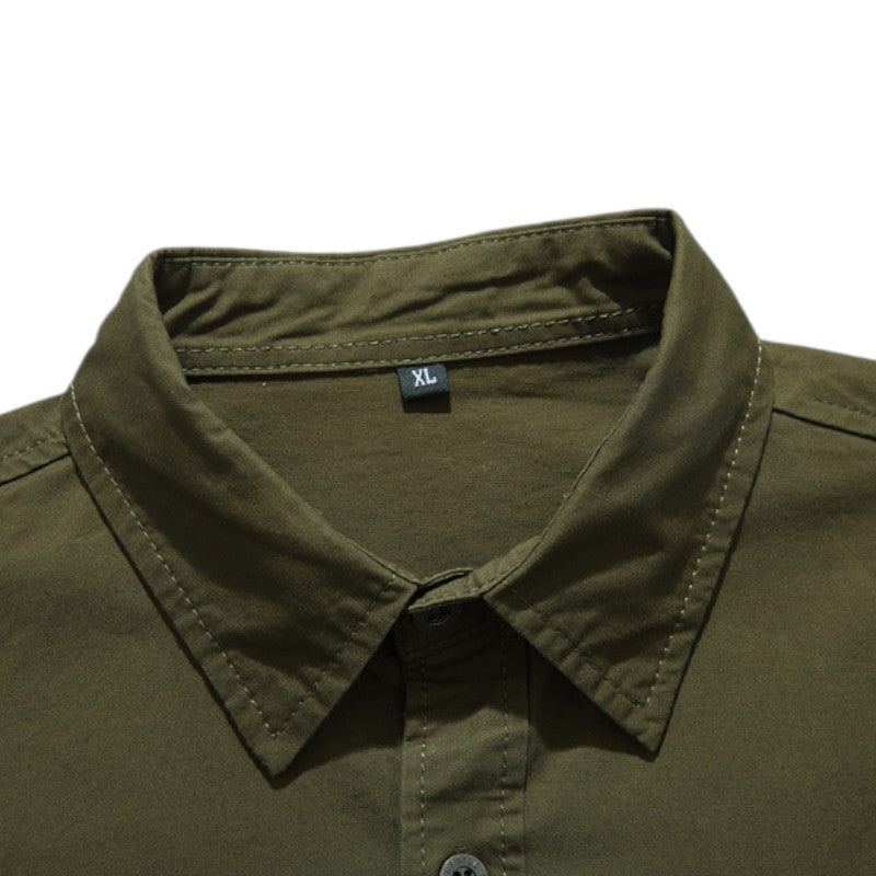 Military shirt with velcro patches