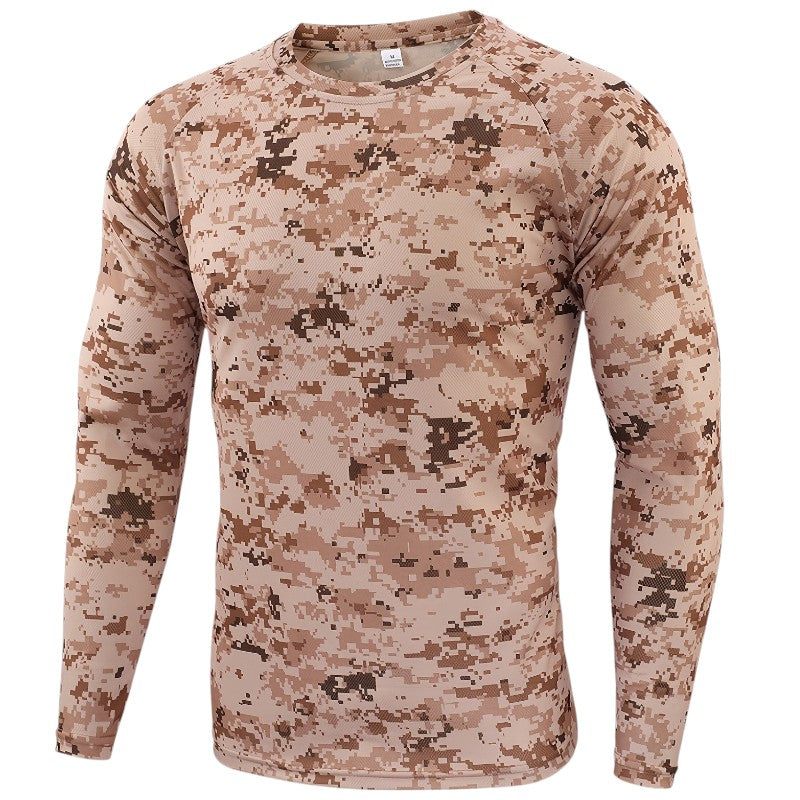 Military style men’s camo combat long sleeve t shirt