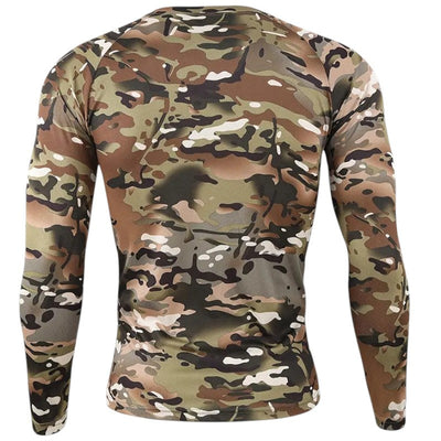 Military style men’s camo combat long sleeve t shirt