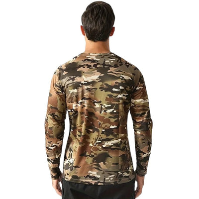 Military style men’s camo combat long sleeve t shirt