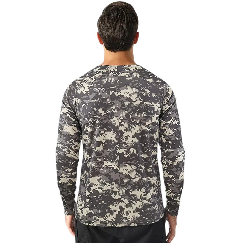 Military style men’s camo combat long sleeve t shirt