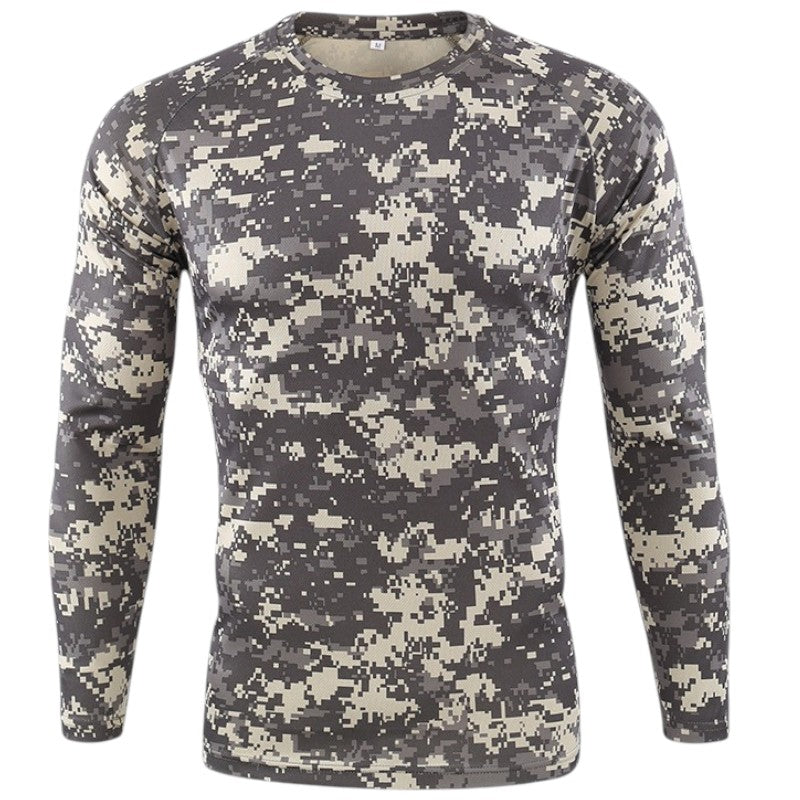 Military style men’s camo combat long sleeve t shirt