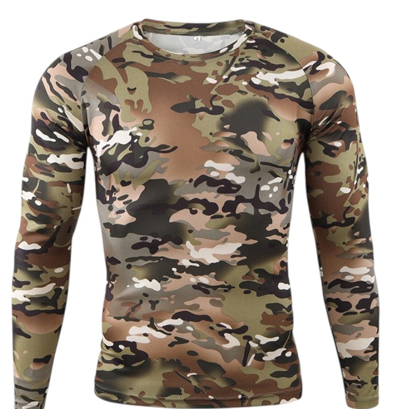 Military style men’s camo combat long sleeve t shirt