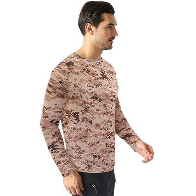 Military style men’s camo combat long sleeve t shirt