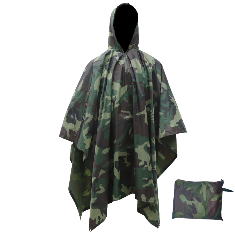 Multifunctional military poncho tent