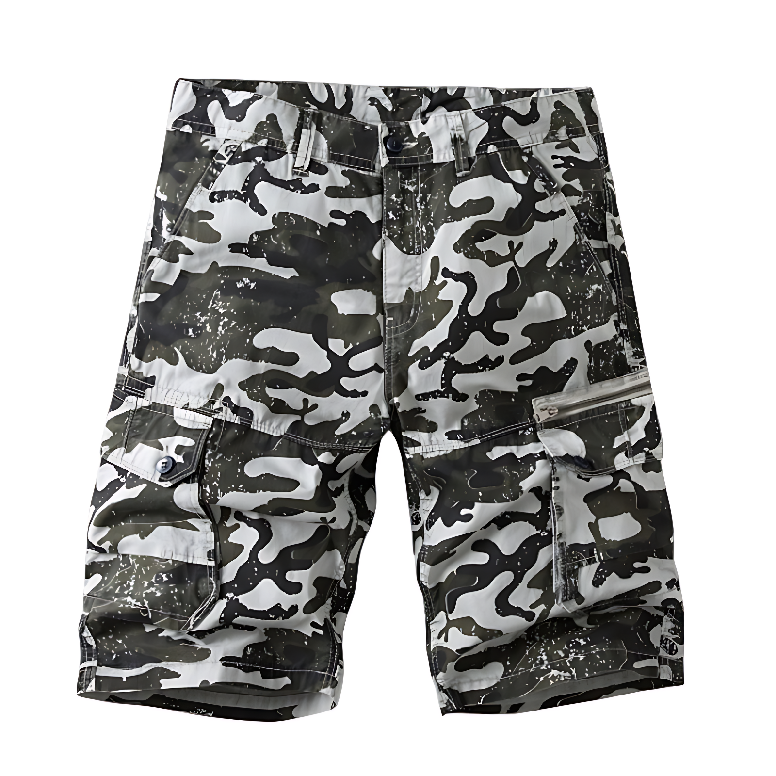 Quality Camo Cargo Shorts with Zipper Pockets