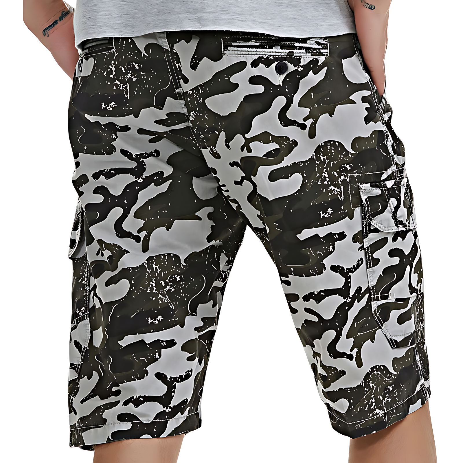 Quality Camo Cargo Shorts with Zipper Pockets
