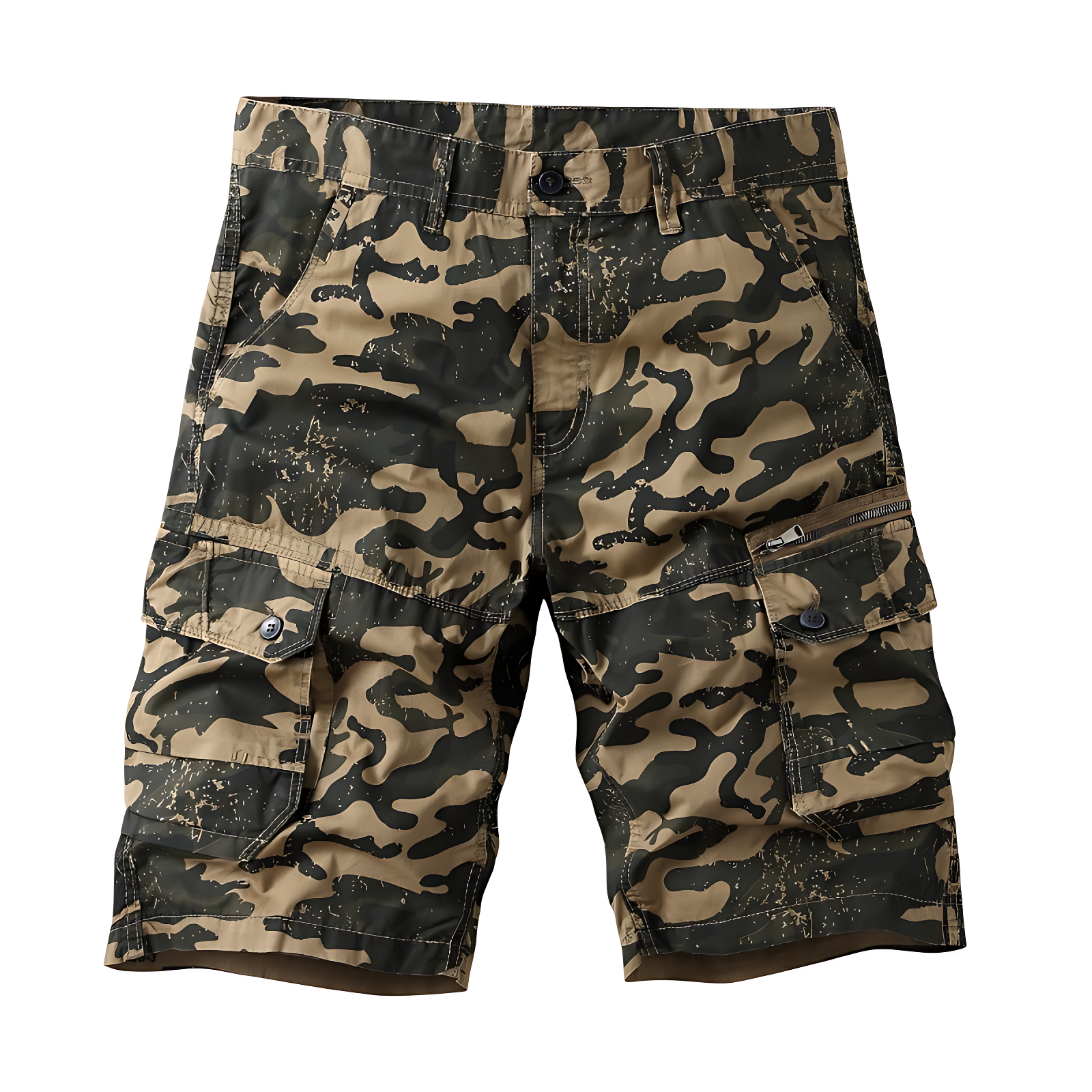 Quality Camo Cargo Shorts with Zipper Pockets