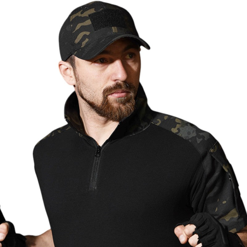 Shirt with velcro patch military