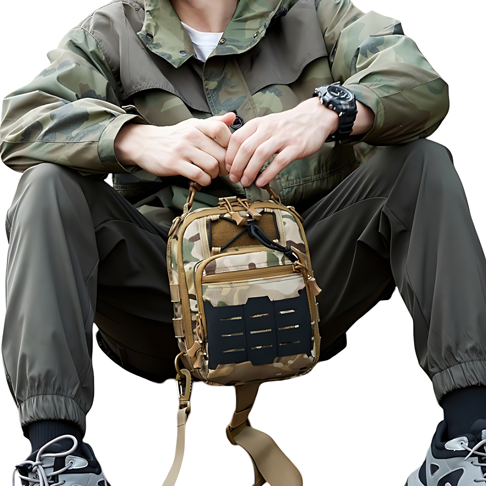 Sling bag with MOLLE system