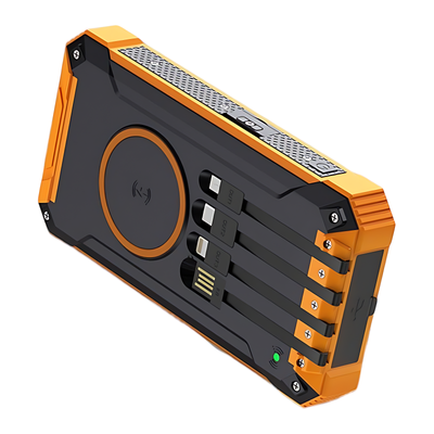 Solar Powered Power Bank with Cable