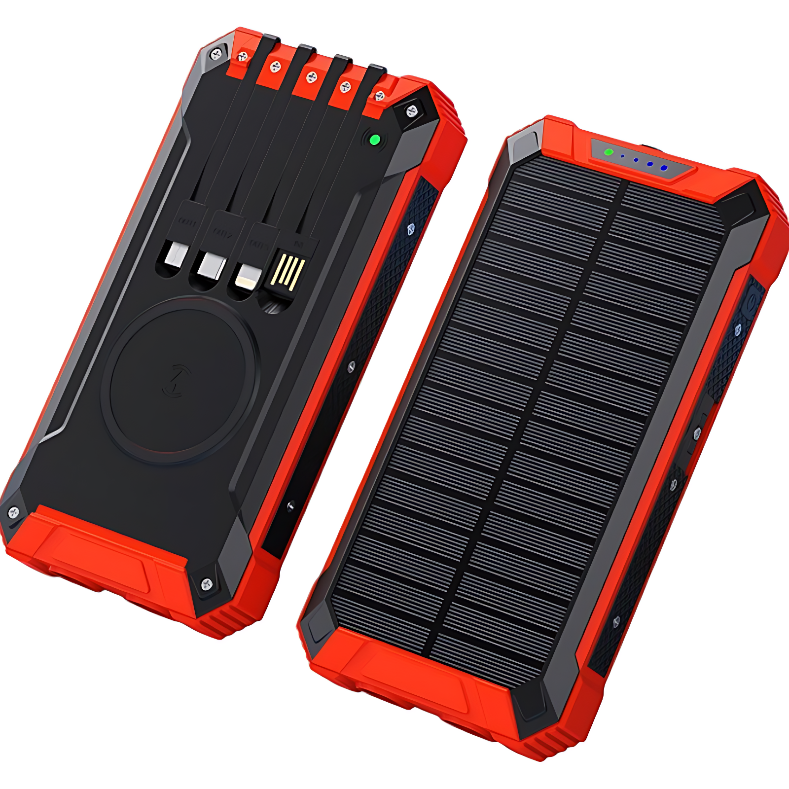 Solar Powered Power Bank with Cable