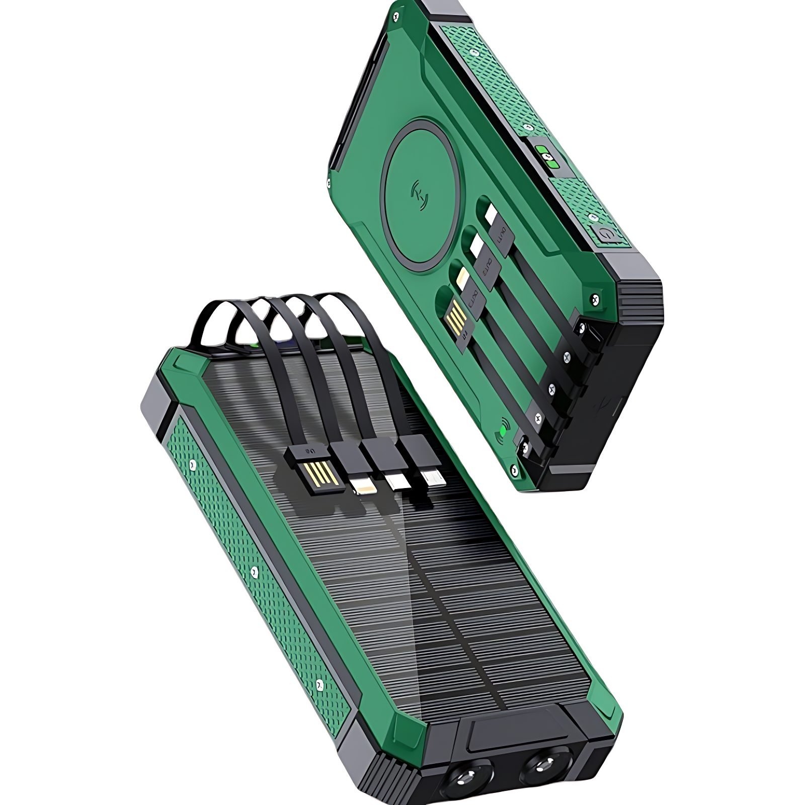 Solar Powered Power Bank with Cable