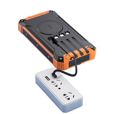 Solar Powered Power Bank with Cable