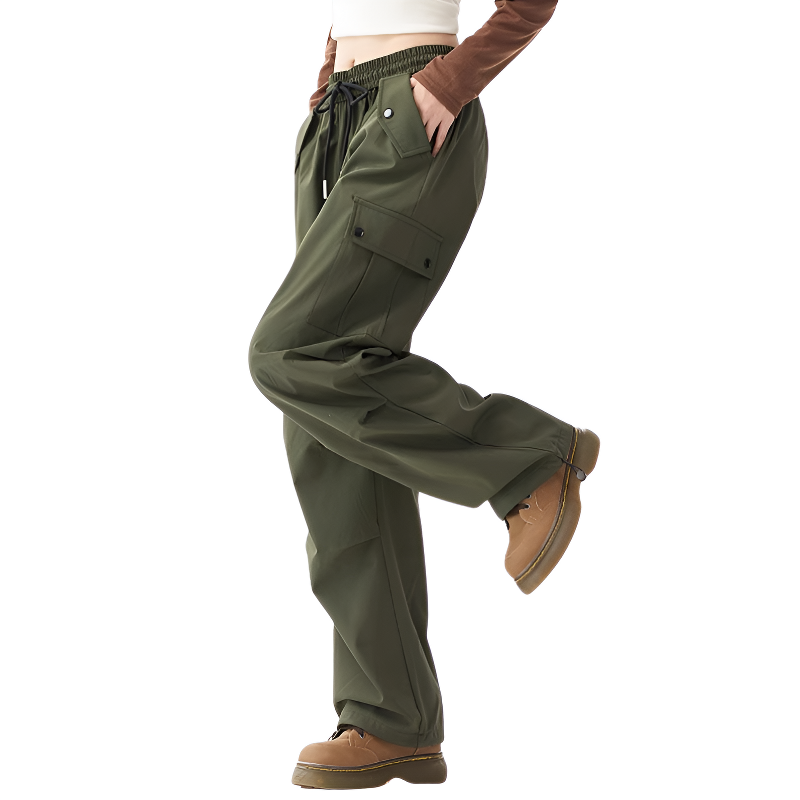 Straight leg cargo trousers womens