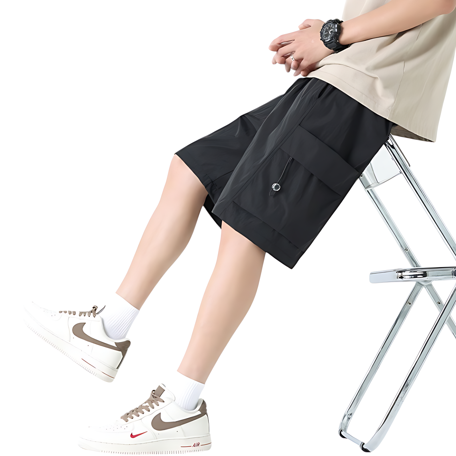 Stretch men hiking cargo shorts