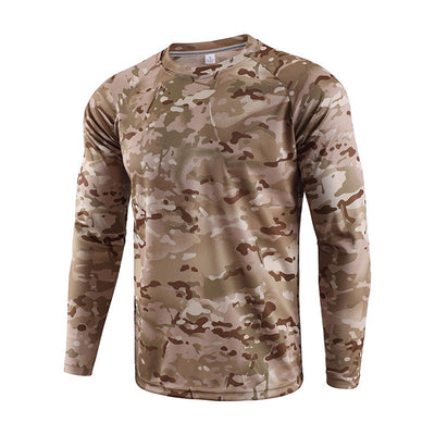 US style long sleeve tactical military army t-shirt woodland camo