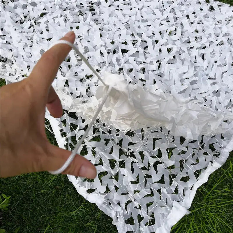 White camouflage netting