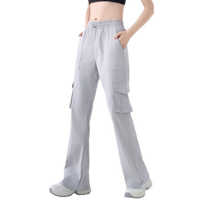 Womens flared cargo trousers